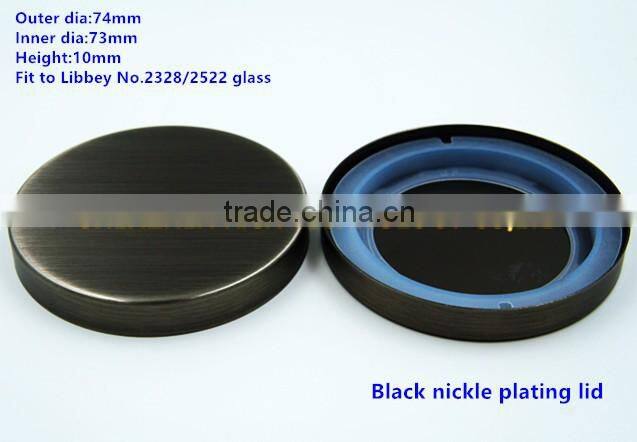 74mm Black nickle plating candle lid