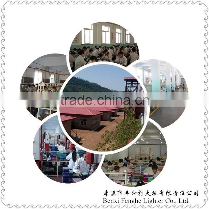 Classic EU plastic flint lighter FH-001 packed in blister card with black and color racket