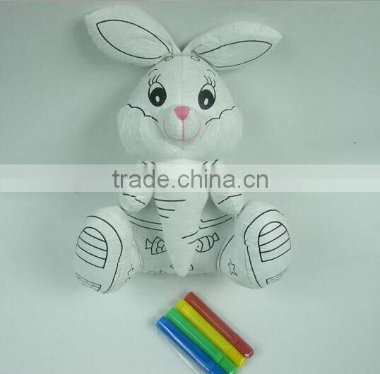 New Arrival Good Quality Washable Painting Plush Toy/Diy Painting Plush Toy For Kids