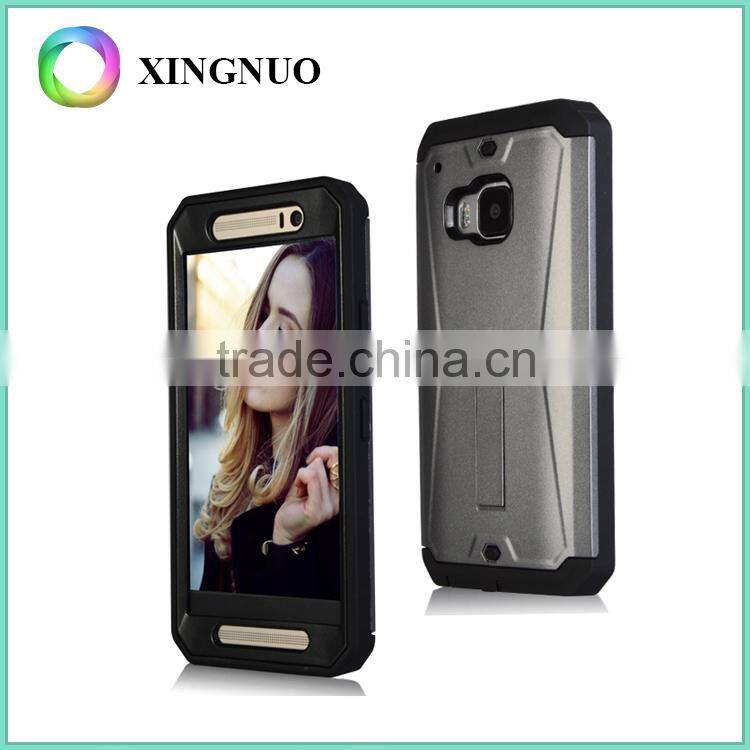 Dual Layer Hybird Armor Case Advanced Shock Absorption with Kick-Stand Feature for HTC M9