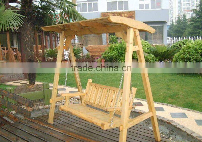 Outdoor wooden two seat swing/playground swing seat