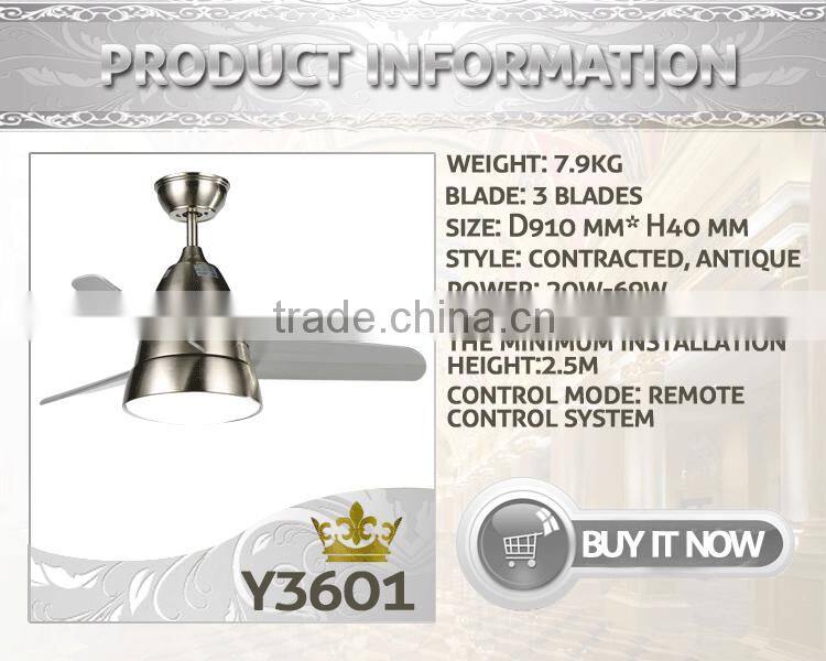 Plastic Blades Remote Switch 36'' Light Fan