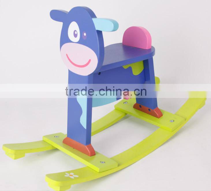 Wooden animal rocking horse toy for kids
