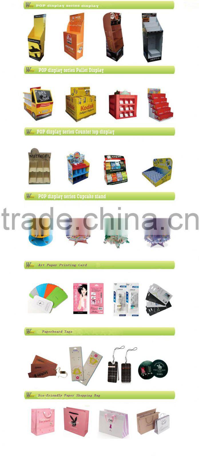 Advertising magazine custom full color cardboard floor display stands