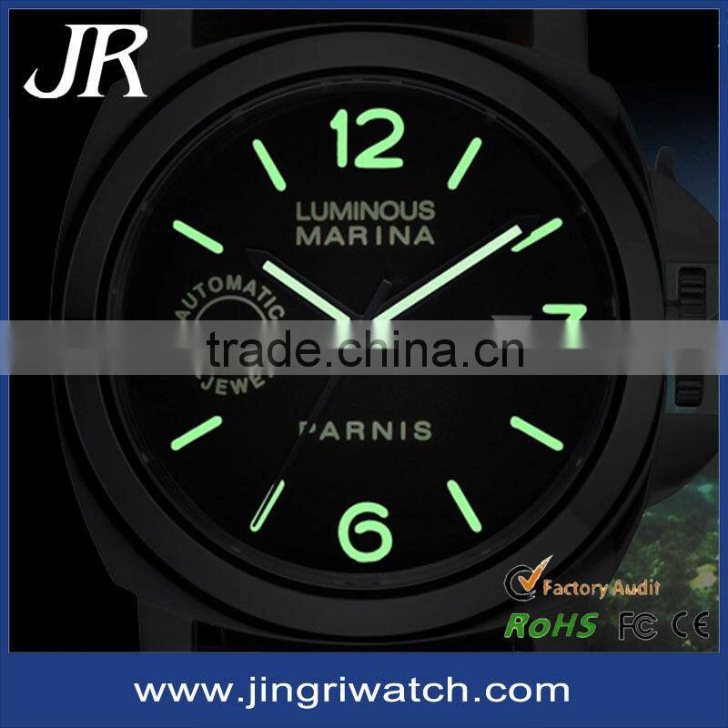 2015 popular own logo elegant watch genuine leather strap brand watches men watch