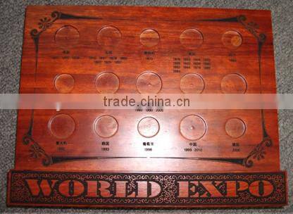 Top quality real wood coin display box