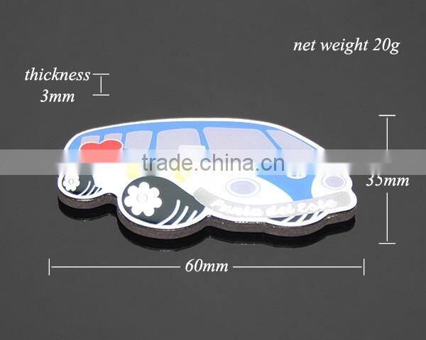 Uruguay Punta Del Este Souvenirs Car Shaped Rubber Magnet Stainless Steel Metal Custom Full Color Printing Fridge Magnet