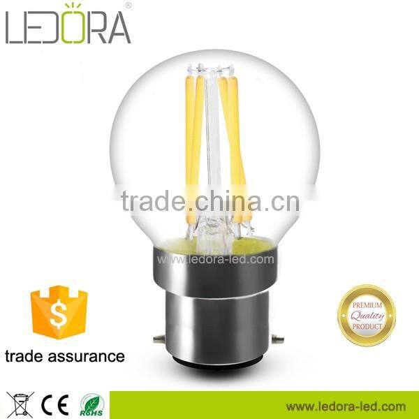 Passed CE RoHS UL G45 4W dimmable bulb led light filament epistar all glass body