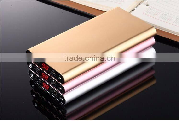 Ultrathin aluminium alloy power bank 10000,real capacity alloy portable charger power bank design OEM acceptabled