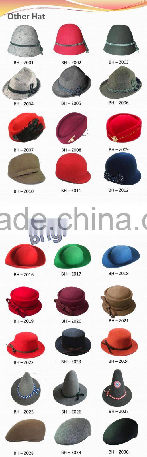 Wool Felt Bavarian Style Hat