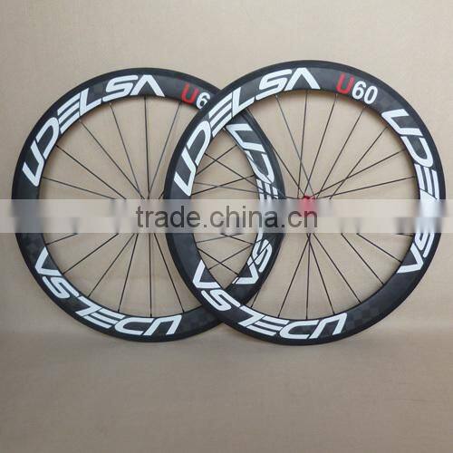 18K matte carbon clincher wheels UDELSA U60 wheels F20H R 24H
