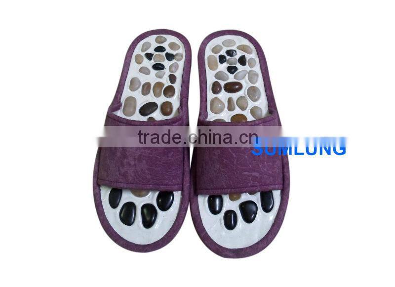 Natural Pebbles Massage Slipper Lady Health Foot Acupressure Shoes for Women Foot Reflexology Therapy
