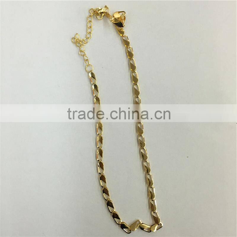 Simple necklace,cheap necklace.cheap big chain with cut.gold necklace.