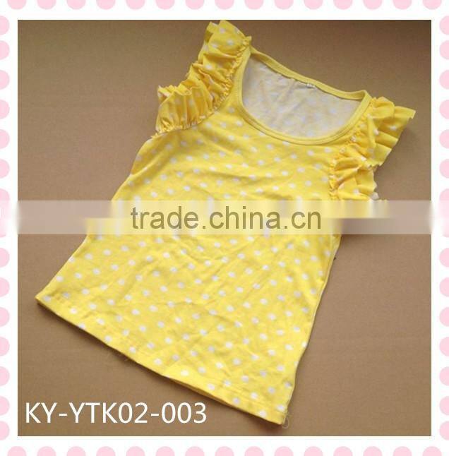 white baby girl clothes kids short ruffle sleeve t shirt design custom t shirt printing