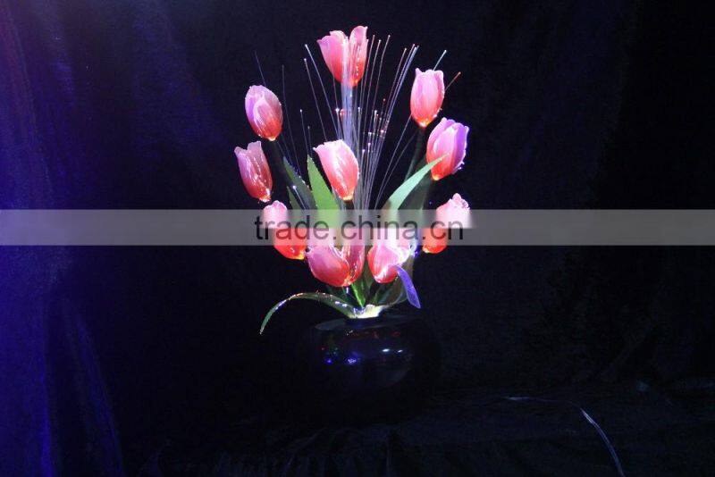 LED artificial Tulip flowers light/Optical fiber flowers pot light