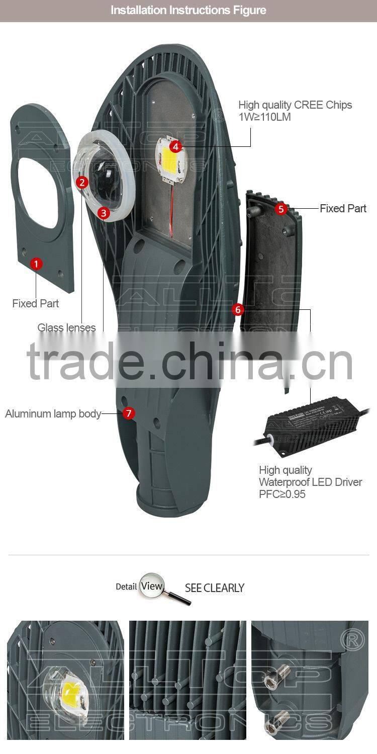 Outdoor IP67 waterproof bridgelux cob 50w led flood street light