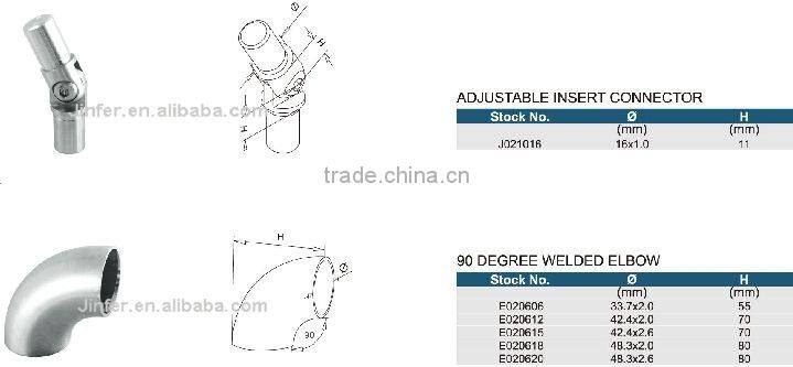 SS/garde corps inox/Stainless steel 90 degree elbow