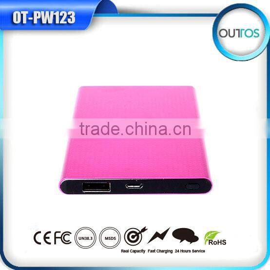 Super slim 4000mah power bank aluminum case