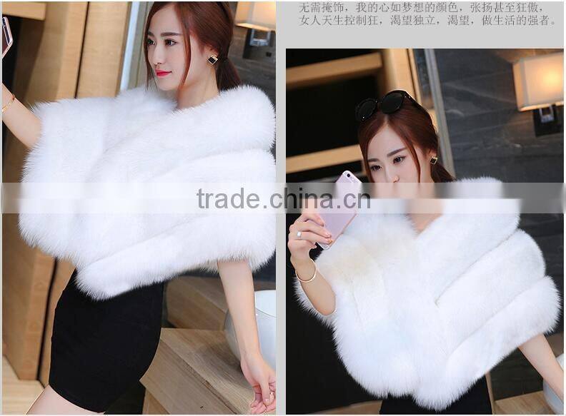 2016 Elegant beautiful cheap women real fox fur wedding shawl