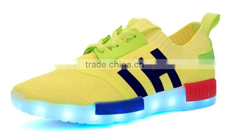 2016 hot sales colorful kids dance shoes led light up running shoes