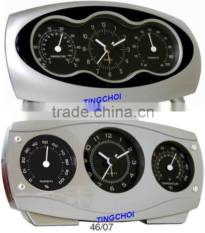 analog weather station clock with themometer & hygrometer & barometer