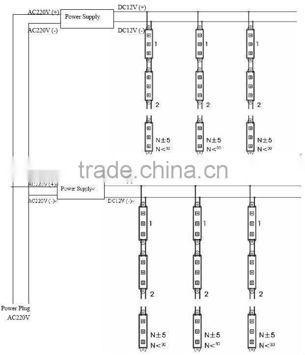 3leds smd5050 led injection module light