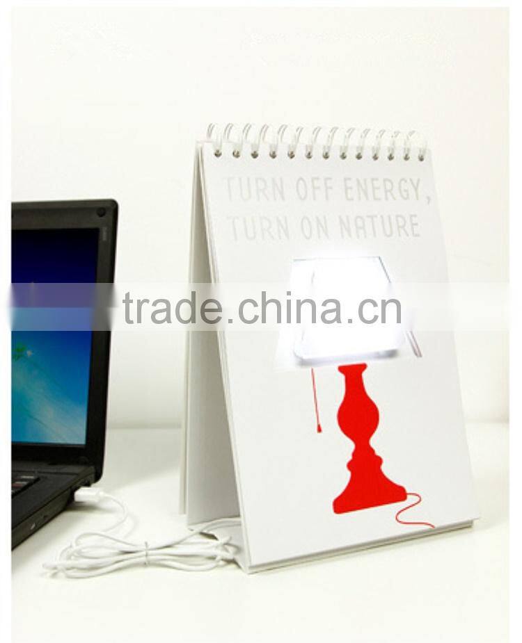 Page by page turn fashionable calendar USB led lamp