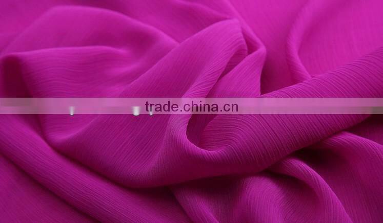 Factory direct sales 75D polyester crinkle chiffon fabric for ladys blouses and dresses,scrafts,Garment,wedding dress etc