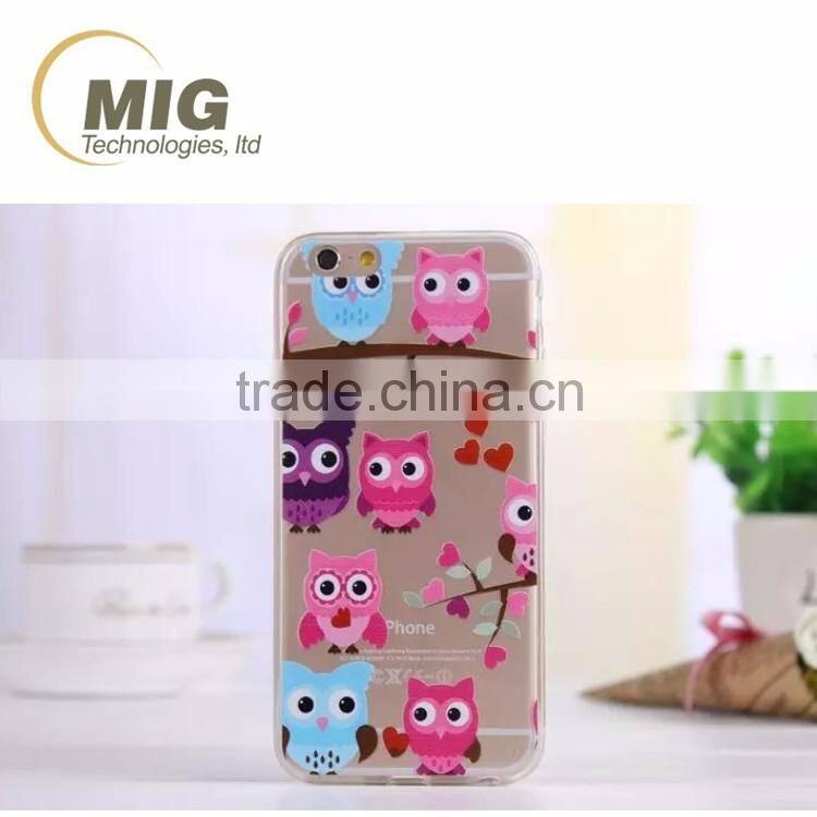 Colorful drawing hollow flower deer animal soft tpu mobile phone case for iphone 6 / 6s / plus 4.7 & 5.5 inch 12 colors optional