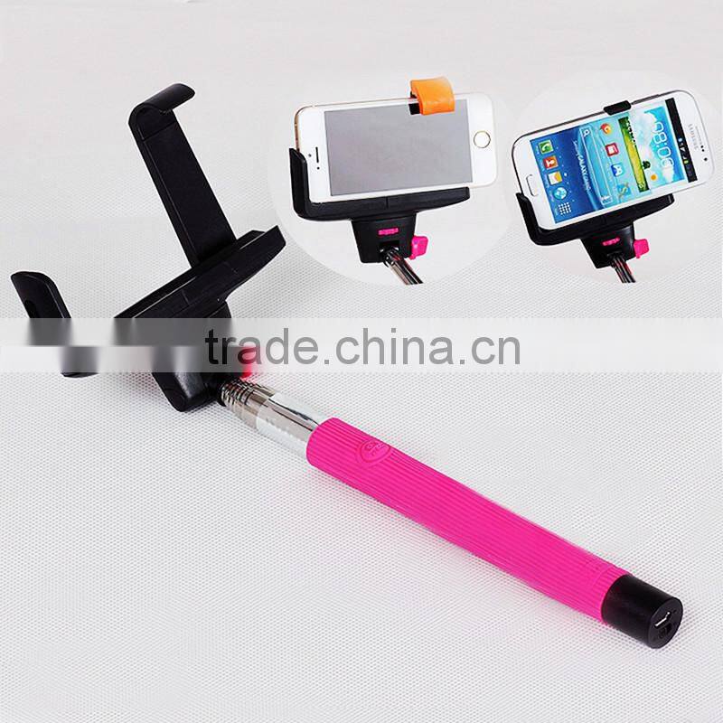 Handheld selfie monopod for mobile phone,wireless mobile phone monopod with color box