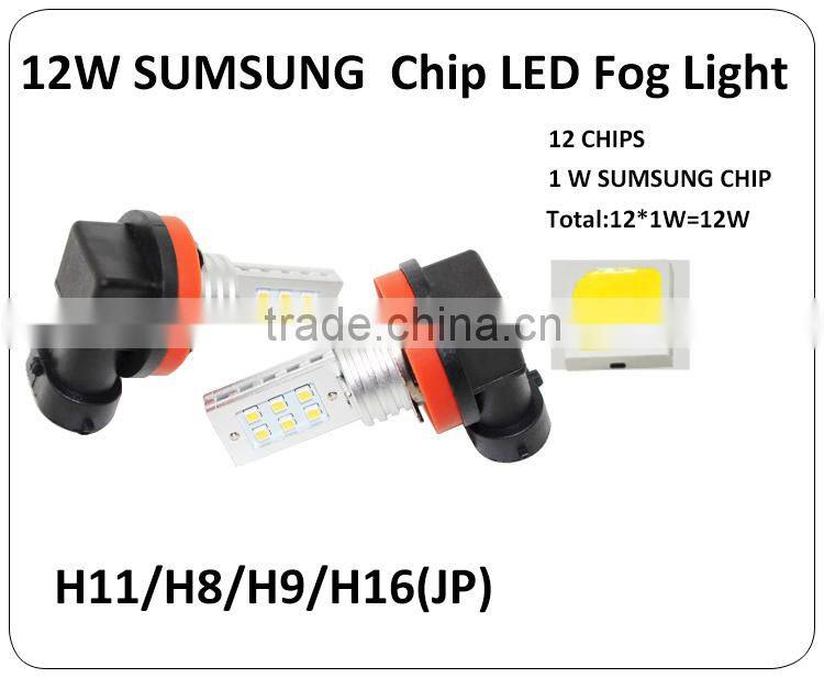 Top qulity 12w 9005 9006 H1 H3 H8 H9 H10 H11 H16 880 881 led headlight led rear fog light for 12v 24v vovos