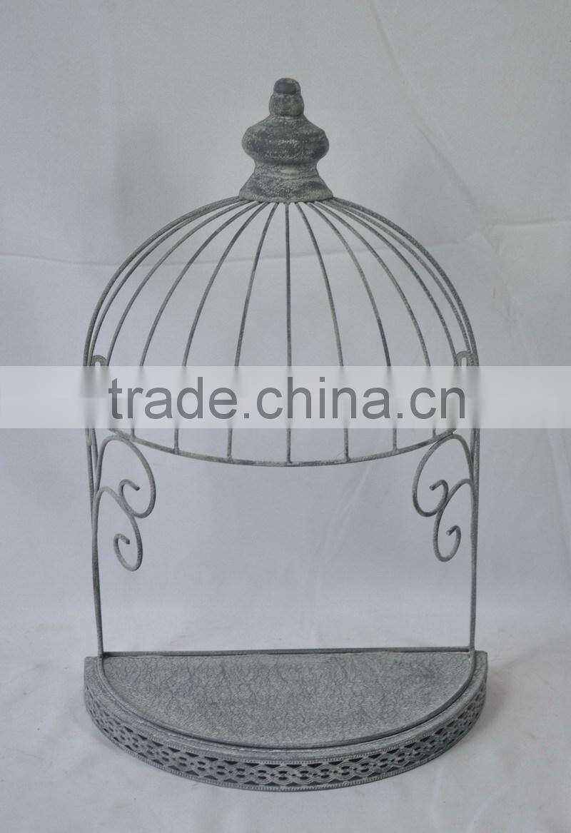 Rustic wrought iron wall shelf