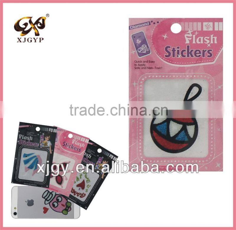lovely vinyl stickers,decorative flash sticker ,bell flash sticker