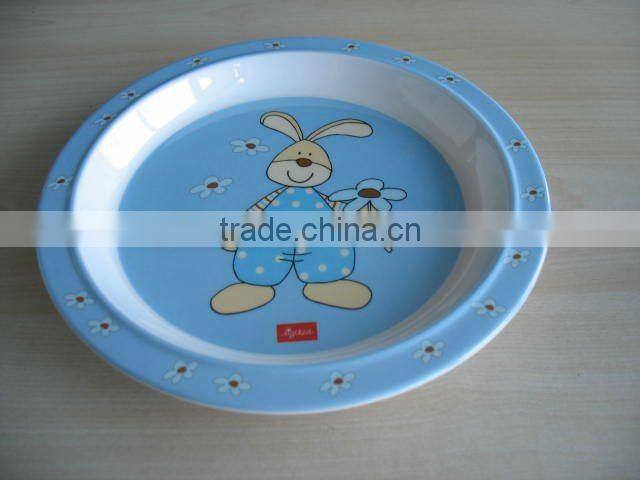 2015 children melamine set with anti slip rubber