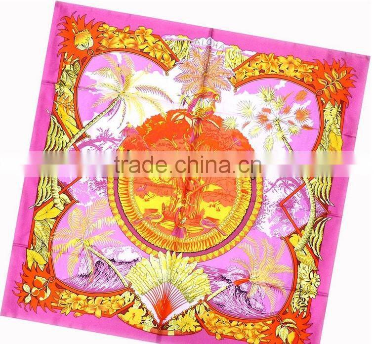 Top Fashion High Quality Pure Silk Ptinted Scarf Customized Scarves Shawl Wraps