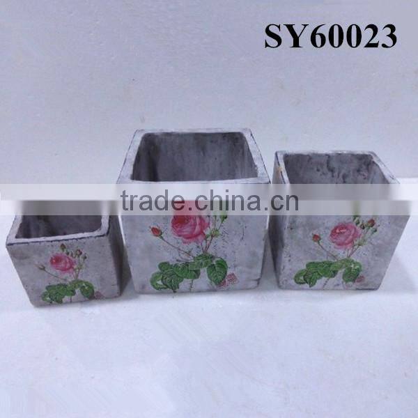 Cement pots for wholesale indoor petal shape flower pot