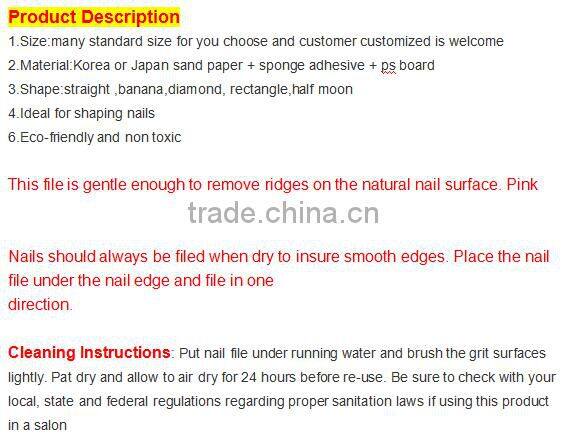 Durable crystal glass nail file buffer/ art file tools/ wholesale supplier glass nail file