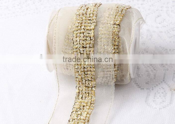 Wholesale Beaded Lace Trim Tape Handmade Sew On Mesh Lace trimming With beads Trims