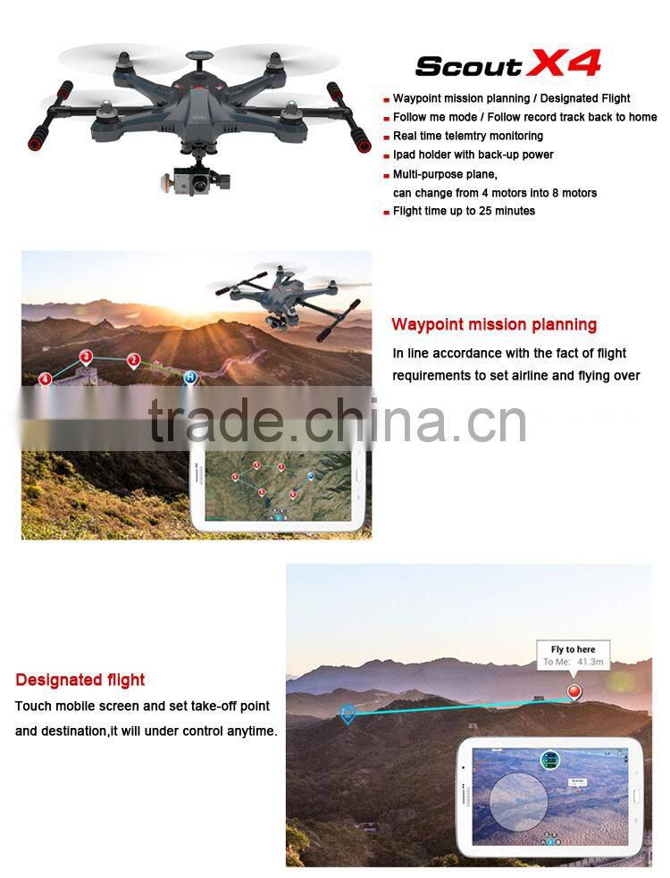 Radio control uav aircraft flying helicopter with camera and gps.