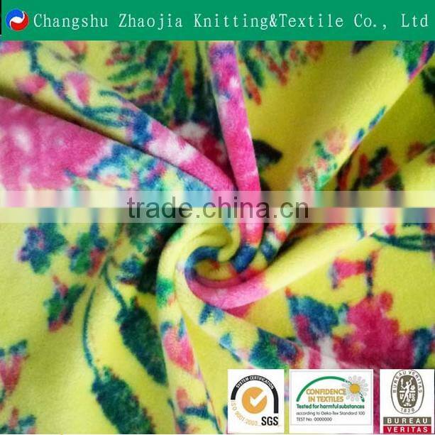 Hot sell super soft fabric 100% polyester printed velboa plush fabric for bedding