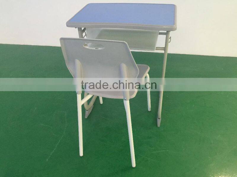 children's modern plastic cheap school desk with bench HXZY037