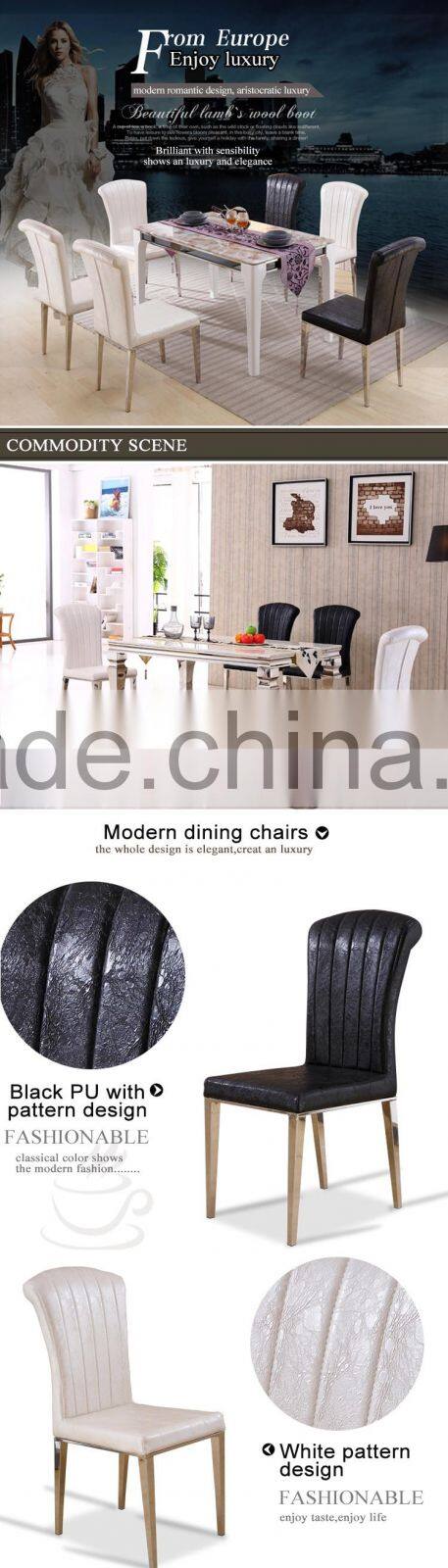 Z517 high end luxury stainless steel leather dining chair high end chair