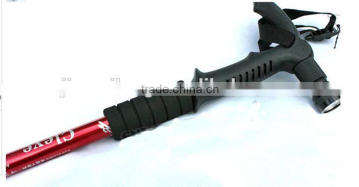 2015 Latest ladies walking stick with light alpen stock climbing Factory Direct