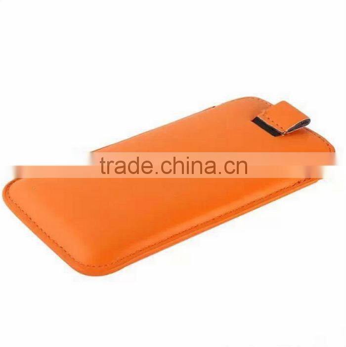 Hot selling fashion leather mobile phone pouch case in Dongguan