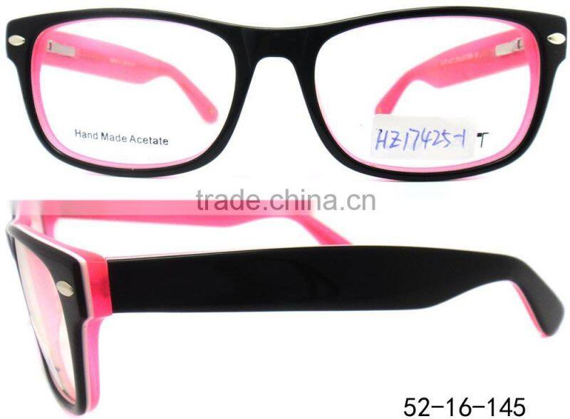Top Design Acetate Eyeglasses Optical Frame With Wooden Temples Factory Outlet acetate optical frames