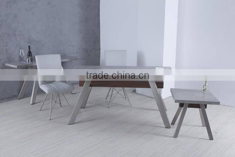 2016 Popular marble top stainless steel frame dining table