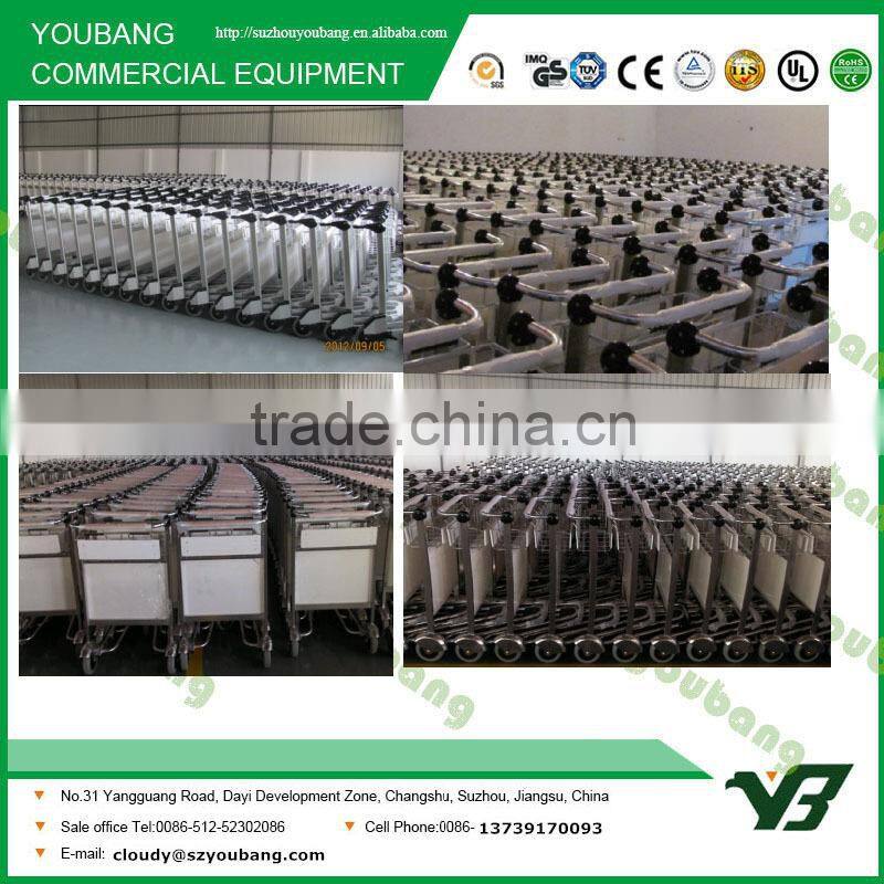 2015 New best selling 3 wheels aluminum alloy airport luggage trolley with brake (YB-AT02)