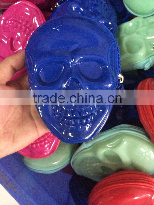 Silicone Smart Wallet PVC Promotion Gift Girls Fancy Bags, with metal strap and Rose Shaped