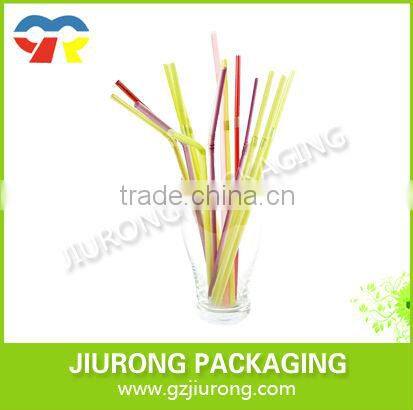 Disposable plastic straw with different colors long flexible drinking straws