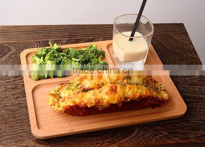 Environmental children dinnerware plate solid wood storage trays dessert furit tray